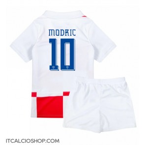 Croazia Luka Modric #10 Prima Maglia Bambino Europei 2024 Manica Corta (+ Pantaloni corti)